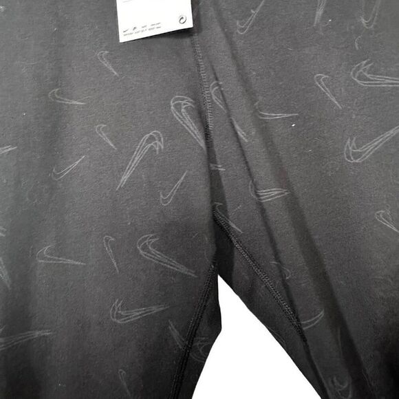 NWT Nike Elastic Waist High Rise Printed Pull-On Active Leggings Black XS - Picture 2 of 4